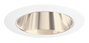 Juno Recessed Lighting 447G-WH (447 GWH) 4" Low Voltage Adjustable Cone Trim, Gold Reflector, White Trim