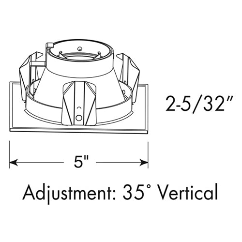 Juno Recessed Lighting 447SQ-WHZ-WH (447SQ WHZWH) 4" Low Voltage Square Downlight Trim, Wheat Haze Reflector, White Trim
