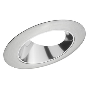 Juno Recessed Lighting 46LPT-SC (46L PTSC) 4" Standard Slope Trim for Ceiling 9 Degree to 24 Degree, Pewter Alzak Reflector, Satin Chrome Trim Ring