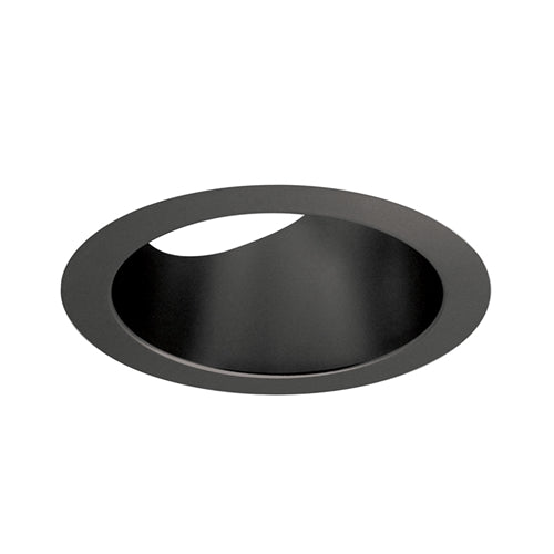 Juno Aculux Recessed Lighting 5000B-SF (4AC20 BS SF) 4 inch LED 20 Degree Angle-Cut Cone Trim, Self Flanged, Black Specular Alzak Finish