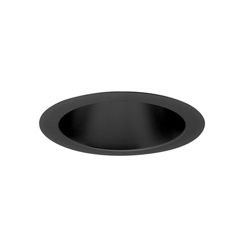 Juno Aculux Recessed Lighting 5007B-SF (4DP BS SF) 4 inch LED Parabolic Cone Trim, Self Flanged, Black Specular Alzak Finish