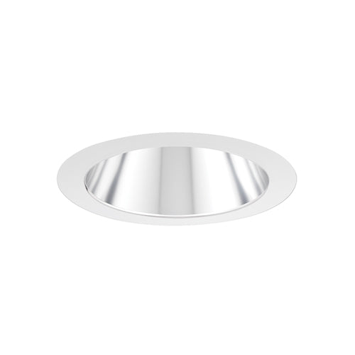 Juno Aculux Recessed Lighting 5007C-SF (4DP CS SF) 4 inch LED Parabolic Cone Trim, Self Flanged, Clear Specular Alzak Finish