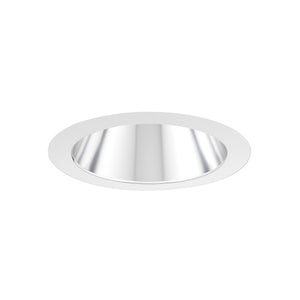 Juno Aculux Recessed Lighting 5007C-SF (4DP CS SF) 4 inch LED Parabolic Cone Trim, Self Flanged, Clear Specular Alzak Finish