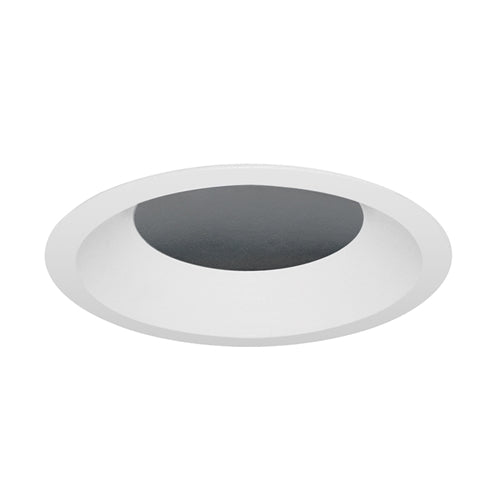 Juno Aculux Recessed Lighting 5301BHZ-WH-SF (4ABV BD WHSF WET) 4 inch LED Lensed Adjustable Bevel Trim, Self Flanged, White Finish