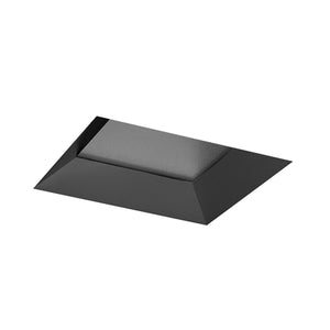 Juno Aculux Recessed Lighting 5301SQBHZ-BL-FM (4SQABV BD BLFM WET) 4 inch LED Square Lensed Adjustable Bevel Trim, Flush Mount, Black Trim