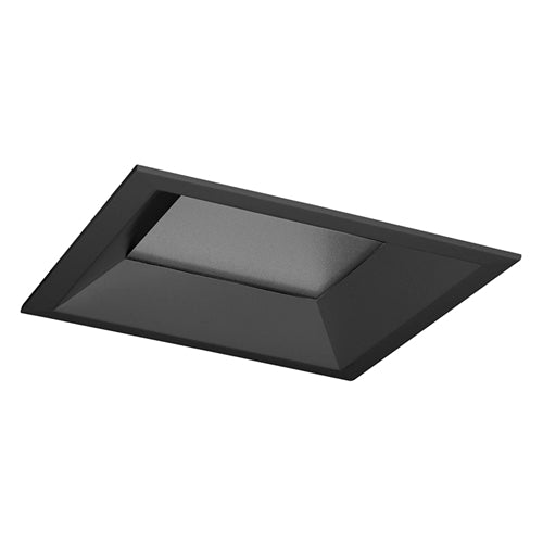 Juno Aculux Recessed Lighting 5301SQBHZ-BL-SF (4SQABV BD BLSF WET) 4 inch LED Square Lensed Adjustable Bevel Trim, Self Flanged, Black Trim