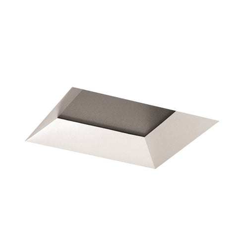 Juno Aculux Recessed Lighting 5301SQBHZ-WH-FM (4SQABV BD WHFM WET) 4 inch LED Square Lensed Adjustable Bevel Trim, Flush Mount, White Trim