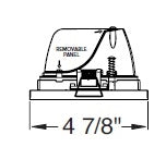 Juno Aculux Recessed Lighting 5301SQBHZ-WH-FM (4SQABV BD WHFM WET) 4 inch LED Square Lensed Adjustable Bevel Trim, Flush Mount, White Trim