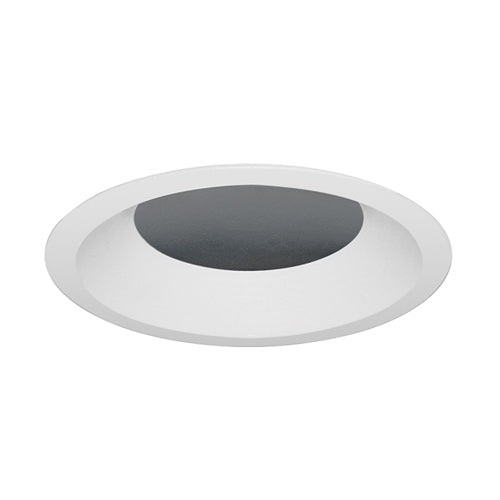 Juno Aculux Recessed Lighting 5302BHZ-WH-SF (4DBV BD WHSF WET) 4 inch LED Lensed Bevel Trim, Self Flanged, White Finish