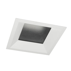 Juno Aculux Recessed Lighting 5302SQBHZ-BL-SF (4SQDBV BD BLSF WET) 4 inch LED Square Lensed Downlight Bevel Trim, Self Flanged, Black Trim