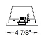 Juno Aculux Recessed Lighting 5302SQBHZ-WH-FM (4SQDBV BD WHFM WET) 4 inch LED Square Lensed Downlight Bevel Trim, Flush Mount, White Trim