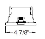 Juno Aculux Recessed Lighting 5307SQBHZ-BL-FM (4SQDBV BD BLFM) 4 inch LED Square Downlight Bevel Trim, Flush Mount, Black Trim