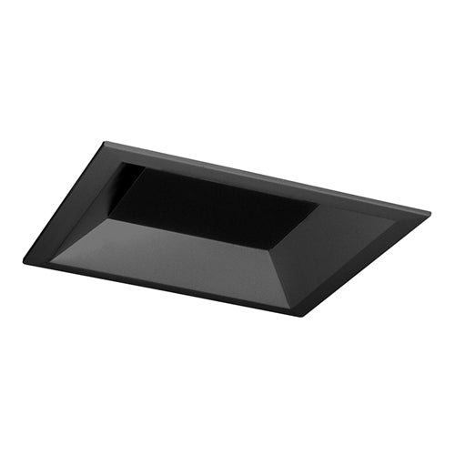 Juno Aculux Recessed Lighting 5307SQBHZ-BL-SF (4SQDBV BD BLSF) 4 inch LED Square Downlight Bevel Trim, Self Flanged, Black Trim