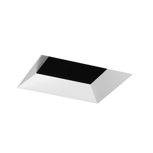 Juno Aculux Recessed Lighting 5307SQBHZ-WH-FM (4SQDBV BD WHFM) 4 inch LED Square Downlight Bevel Trim, Flush Mount, White Trim