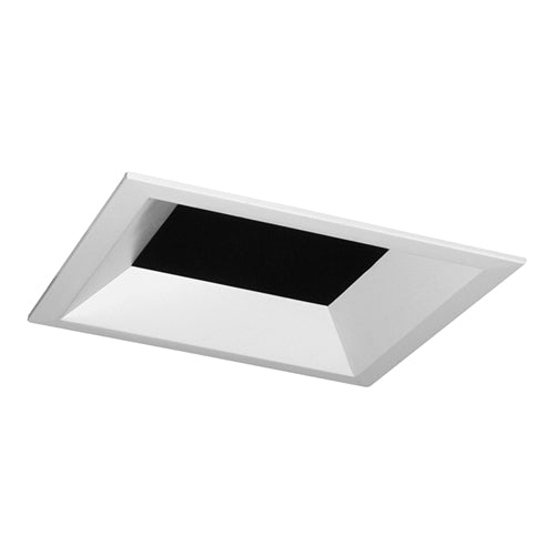 Juno Aculux Recessed Lighting 5307SQBHZ-WH-SF (4SQDBV BD WHSF) 4 inch LED Square Downlight Bevel Trim, Self Flanged, White Trim