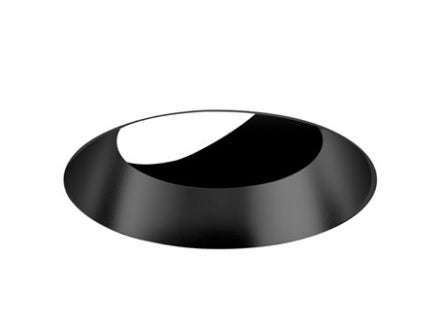 Juno Aculux Recessed Lighting 5308BHZ-BL-FM (4ABV BD BLFM) 4 inch LED Adjustable Bevel Trim, Flush Mount, Black Finish