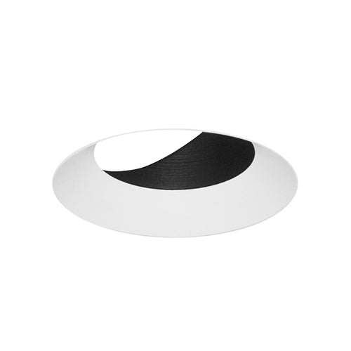 Juno Aculux Recessed Lighting 5308BHZ-WH-FM (4ABV BD WHFM) 4 inch LED Adjustable Bevel Trim, Flush Mount, White Finish