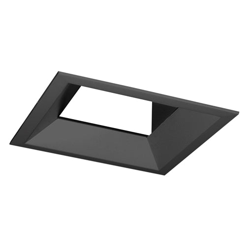 Juno Aculux Recessed Lighting 5308SQBHZ-BL-SF (4SQABV BD BLSF) 4 inch LED Square Adjustable Bevel Trim, Self Flanged, Black Trim