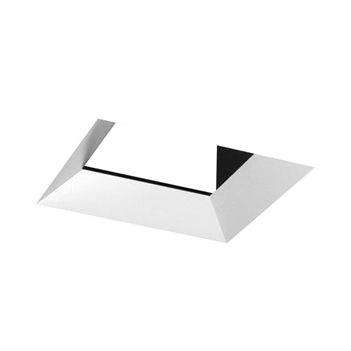 Juno Aculux Recessed Lighting 5308SQBHZ-WH-FM (4SQABV BD WHFM) 4 inch LED Square Adjustable Bevel Trim, Flush Mount, White Trim