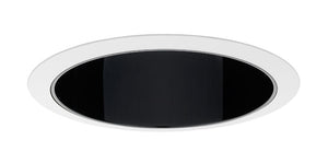 Juno Aculux Recessed Lighting 727B-WH 7" Line Voltage Deep Downlight Cone, Black Alzak Reflector, White Trim