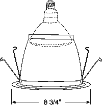 Juno Aculux Recessed Lighting 727B-WH 7" Line Voltage Deep Downlight Cone, Black Alzak Reflector, White Trim