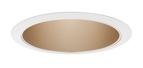 Juno Aculux Recessed Lighting 727WHZ-WH 7" Line Voltage Deep Downlight Cone, Wheat Haze Alzak Reflector, White Trim