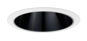 Juno Aculux Recessed Lighting 738B-WH 7" Line Voltage Adjustable Angle Cut Cone, Black Alzak Reflector, White Trim