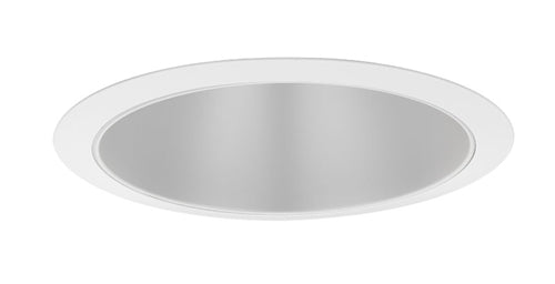 Juno Aculux Recessed Lighting 738HZ-WH 7" Line Voltage Adjustable Angle Cut Cone, Haze Alzak Reflector, White Trim