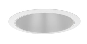 Juno Aculux Recessed Lighting 738HZ-WH 7" Line Voltage Adjustable Angle Cut Cone, Haze Alzak Reflector, White Trim