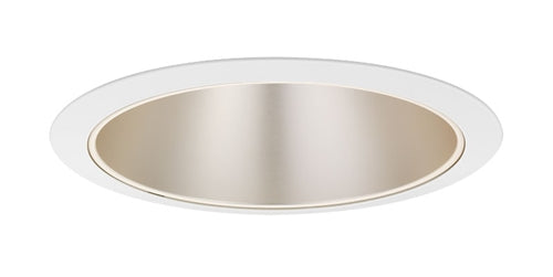 Juno Aculux Recessed Lighting 738WHZ-WH 7" Line Voltage Adjustable Angle Cut Cone, Wheat Haze Alzak Reflector, White Trim