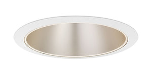 Juno Aculux Recessed Lighting 738WHZ-WH 7" Line Voltage Adjustable Angle Cut Cone, Wheat Haze Alzak Reflector, White Trim