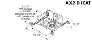 Juno Aculux AX2 D 12LM 30K 80CRI 24D FPC 120 CP ICAT Recessed Lighting 2 inch LED New Construction IC Housing 1200 Lumens, 3000K Color Temperature, 80 CRI, Narrow Flood Beam, 120V Dimmable Light 