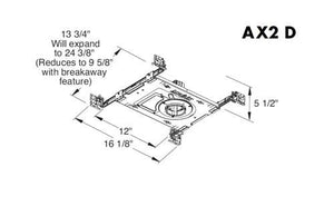 Juno Aculux AX2 D 12LM 27K 80CRI 35D ZT MVOLT Recessed Lighting 2 inch LED New Construction Standard Housing 1000 Lumens, 2700K Color Temperature, 80 CRI, Flood Beam, 120-277V 0-10V Dimmable Light
