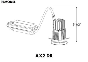 Juno Aculux AX2 DR 08LM 27K 90CRI 18D ZT MVOLT Recessed Lighting 2 inch LED Remodel Standard Housing 700 Lumens, 2700K Color Temperature, 90 CRI, Spot Beam, 120-277V 0-10V Dimmable Light