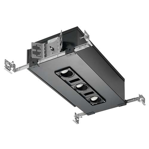 Juno Aculux AX2SQ 3A 08LM 30K 90CRI 18D FPC 120 ICAT Recessed Lighting 2 inch 3 Heads LED New Construction IC Square Adjustable Housing 800 Lumens, 3000K Color Temperature, 90 CRI, Spot Beam, 120V Dimmable Light