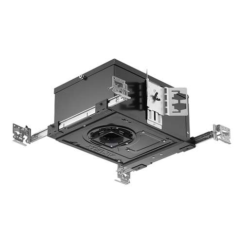Juno Aculux AX2SQ A 08LM 27K 80CRI 18D ZT MVOLT CP ICAT Recessed Lighting 2 inch LED New Construction IC Square Adjustable Housing 800 Lumens, 2700K Color Temperature, 80 CRI, Spot Beam, 120-277V 0-10V Dimmable Light