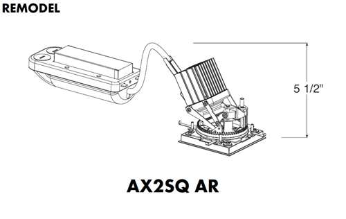 Juno Aculux AX2SQ AR 12LM 35K 80CRI 45D FPC 120 Recessed Lighting 2 inch LED Remodel Standard Square Adjustable Housing 1000 Lumens, 3500K Color Temperature, 80 CRI, Wide Flood Beam, 120V Dimmable Light