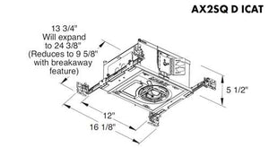 Juno Aculux AX2SQ D 12LM 40K 80CRI 35D ZT MVOLT Recessed Lighting 2 inch LED New Construction Standard Square Housing 1000 Lumens, 4000K Color Temperature, 80 CRI, Flood Beam, 120-277V 0-10V Dimmable Light