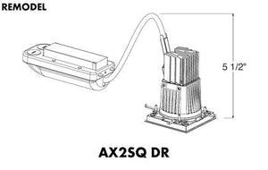Juno Aculux AX2SQ DR 08LM 27K 90CRI 24D ZT MVOLT Recessed Lighting 2 inch LED Remodel Standard Square Housing 700 Lumens, 2700K Color Temperature, 90 CRI, Narrow Flood Beam, 120-277V 0-10V Dimmable Light