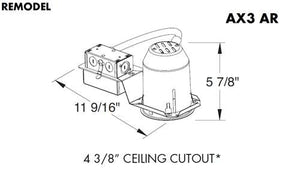 Juno Aculux AX3 AR 08LM 30K 80CRI 35D DALI MVOLT Recessed Lighting 3 inch non IC LED Remodel Adjustable Housing, 800 Lumens, 3000k Color Temperature, 80 CRI, 35 Degree Flood, DALI Driver, 120-277V