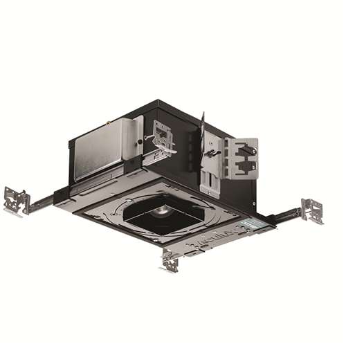 Juno Aculux AX3SQ A 15LM 35K 80CRI 50D FPC 120 CP ICAT Recessed Lighting 3 inch IC LED New Construction Square Adjustable Housing, 1500 Lumens, 3500K Color, 80 CRI, 50 Degree Wide Flood, Phase Cut Dimming, 5% Dim, 120V, Chicago Plenum