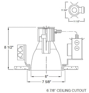 Juno Aculux Recessed Lighting CV6-118T 6" Vertical 18W Triple Tube CFL Downlight