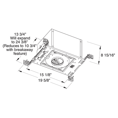 Juno Aculux Recessed Lighting IC410T-W-N-U 3-1/4 inch LED New Construction IC Adjustable Housing 1000 Lumens, Black Body Dimming and Tunable White, 4350K-2000K Color Temperature, Narrow Flood Beam, 0-10V Dimming, 120-277V