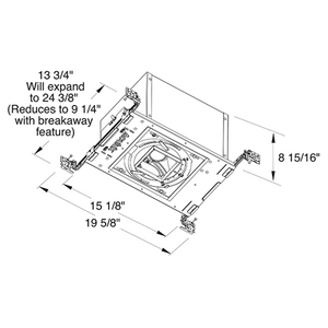 Juno Aculux Recessed Lighting IC410TSQ-W-N-M 3-1/4 inch LED New Construction IC Square Adjustable Housing 1000 Lumens, Black Body Dimming and Tunable White, 4350K-2000K Color Temperature, Narrow Flood Beam, DMX512/RDM Dimming, 120-277V