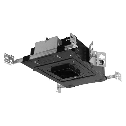 Juno Aculux Recessed Lighting IC412LPSQ-927-S-A Low Profile 3-1/4 inch LED New Construction Square Adjustable IC Housing, 1200 Lumens, 2700K Color Temperature, 90 CRI, Spot Beam, 120-277V, DALI Dimming