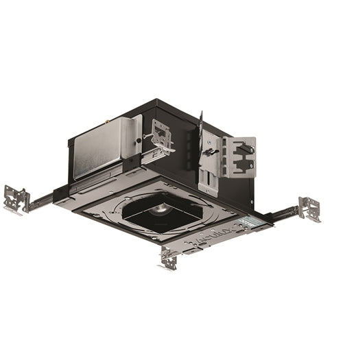 Juno Aculux Recessed Lighting IC412LSQ-827-F-1 3-1/4 inch LED New Construction Adjustable IC Square Housing, 1200 Lumens, 2700K Color Temperature, 80 CRI, Flood Beam, 120V, Forward & Reverse Phase Dimming, 5%