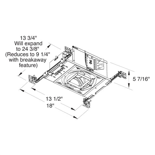 Juno Aculux Recessed Lighting IC412LSQ-827-F-1 3-1/4 inch LED New Construction Adjustable IC Square Housing, 1200 Lumens, 2700K Color Temperature, 80 CRI, Flood Beam, 120V, Forward & Reverse Phase Dimming, 5%