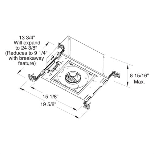 Juno Aculux Recessed Lighting IC420L-930-F-1 3-1/4 inch LED New Construction Adjustable IC Housing, 2000 Lumens, 3000K Color Temperature, 90 CRI, Flood Beam, 120V, Forward & Reverse Phase Dimming, 5%