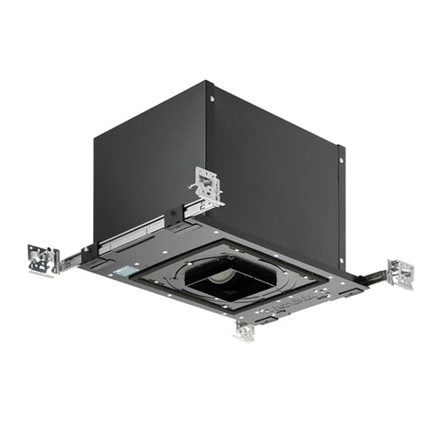 Juno Aculux Recessed Lighting IC420LSQ-835-F-L 3-1/4 inch LED New Construction Adjustable IC Square Housing, 2000 Lumens, 3500K Color Temperature, 80 CRI, Flood Beam, 120-277V, Lutron Hi-Lume 3-Wire Dimming, Ecosystem Compatible, 1%