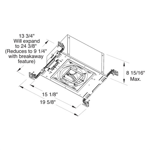 Juno Aculux Recessed Lighting IC420LSQ-840-W-U 3-1/4 inch LED New Construction Adjustable IC Square Housing, 2000 Lumens, 4000K Color Temperature, 80 CRI, Wide Flood Beam, 120-277V, 0-10V Dimming, 10%
